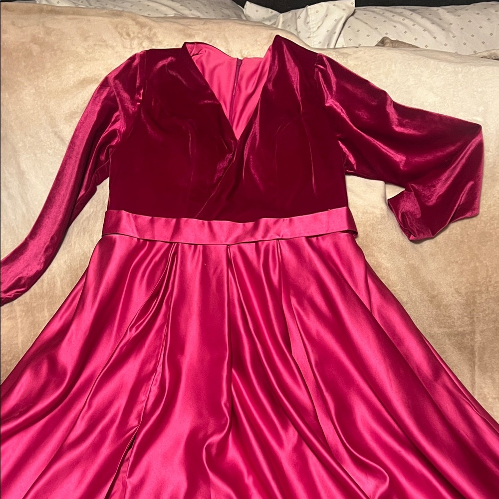 Elegant Red Satin Dress